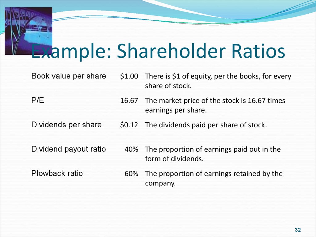 Example: Shareholder Ratios