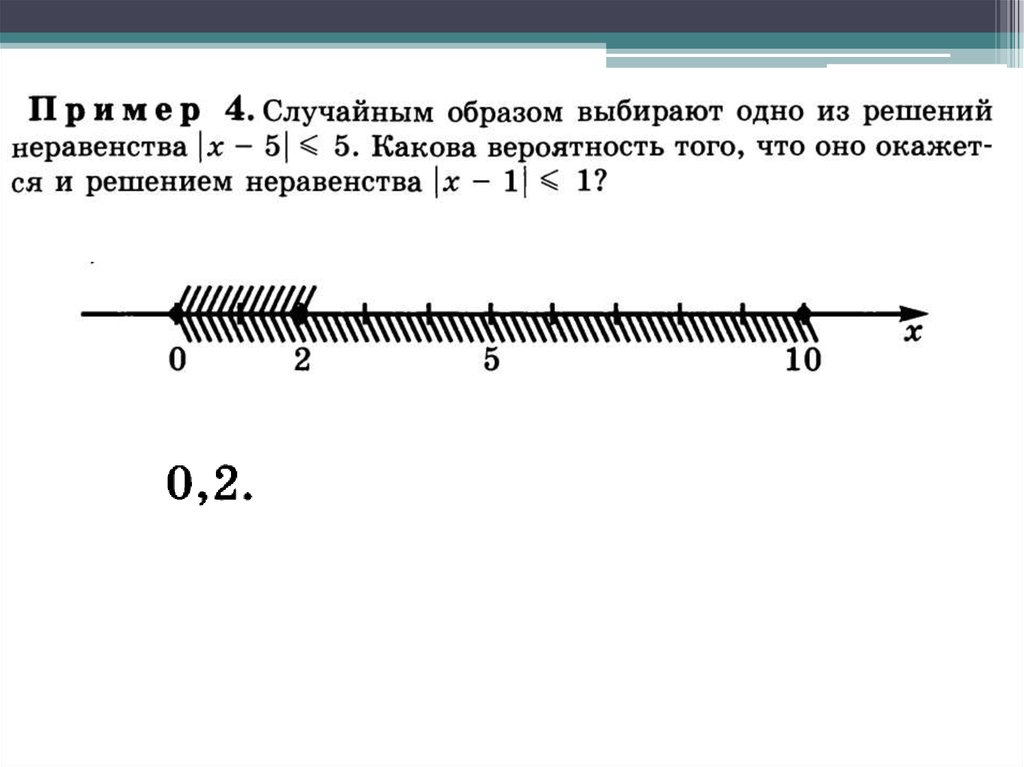 Вероятность и статистика 11. Случайным образом выбирают решение неравенства.