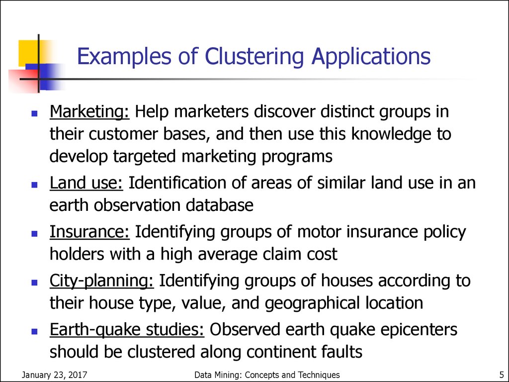 General Applications of Clustering