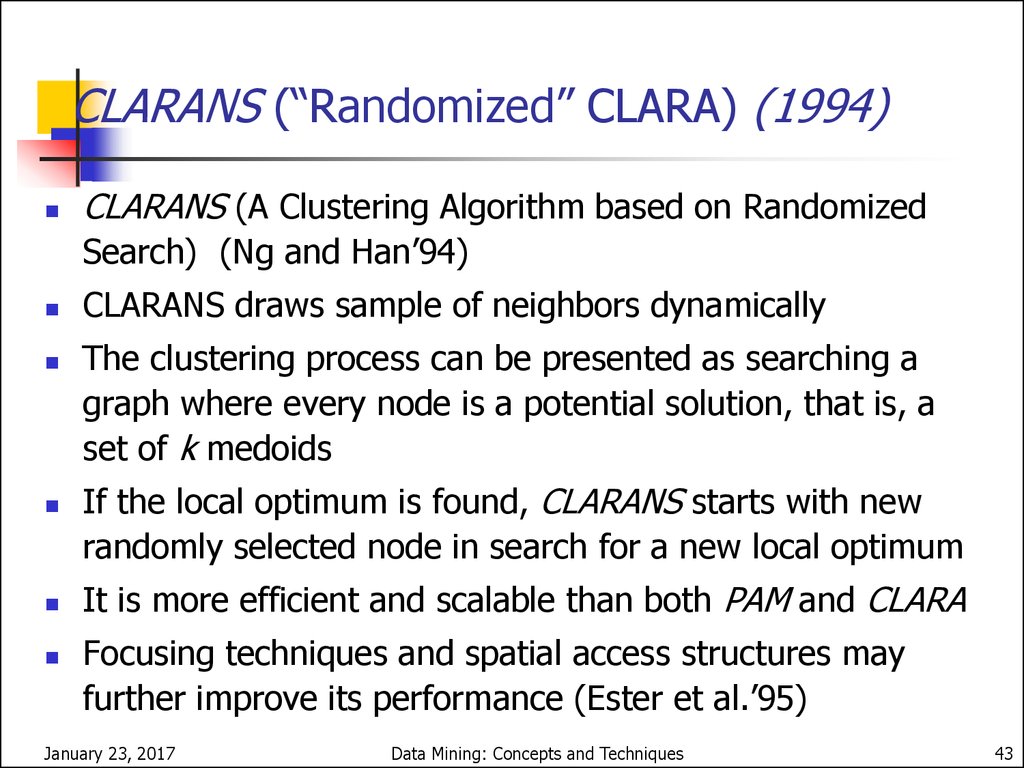 CLARA (Clustering Large Applications) (1990)