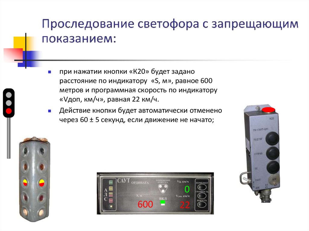 Порядок проследования пригласительного сигнала светофора