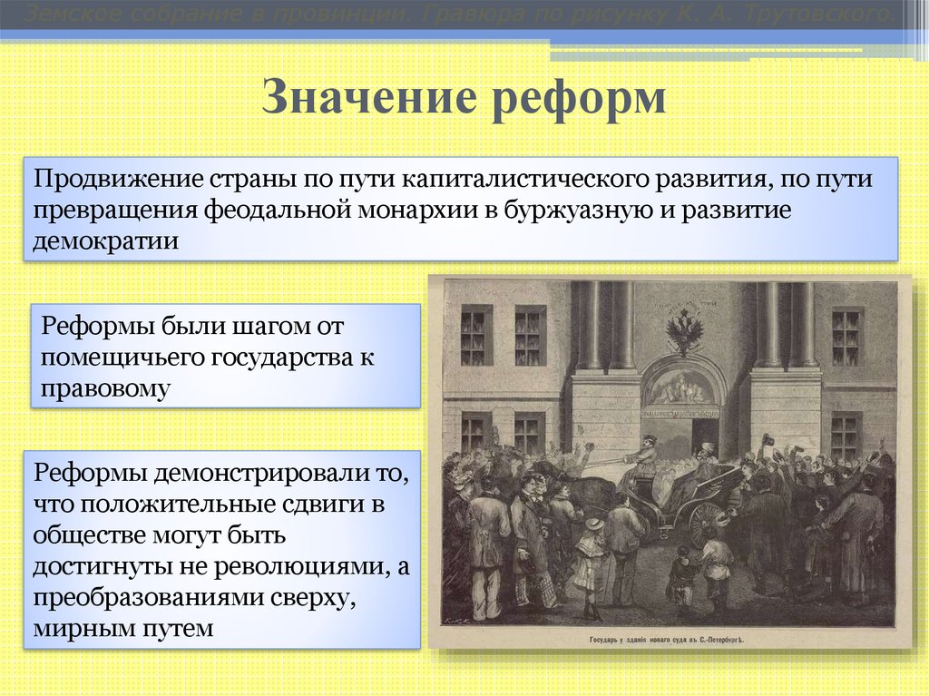 Европейский путь развития россии. Реформирование страны это. Буржуазные реформы 60-70. Буржуазно-демократические реформы.