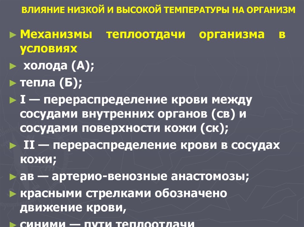 Действие холода на организм презентация