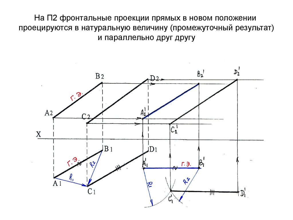 Проекция прямой на плоскость. Проекция фронтально проецирующей на п2. Проекция прямой. Фронтальная проекция фронтально проецирующей прямой это. Фронтальная проекция горизонтали.