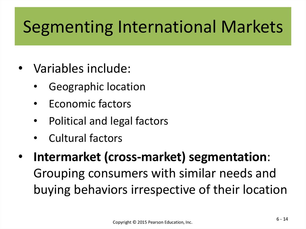 Segmenting International Markets