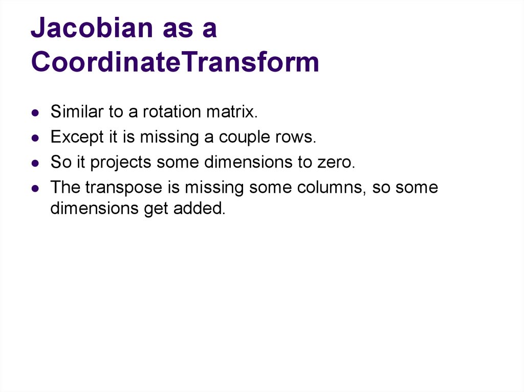 Jacobian as a CoordinateTransform