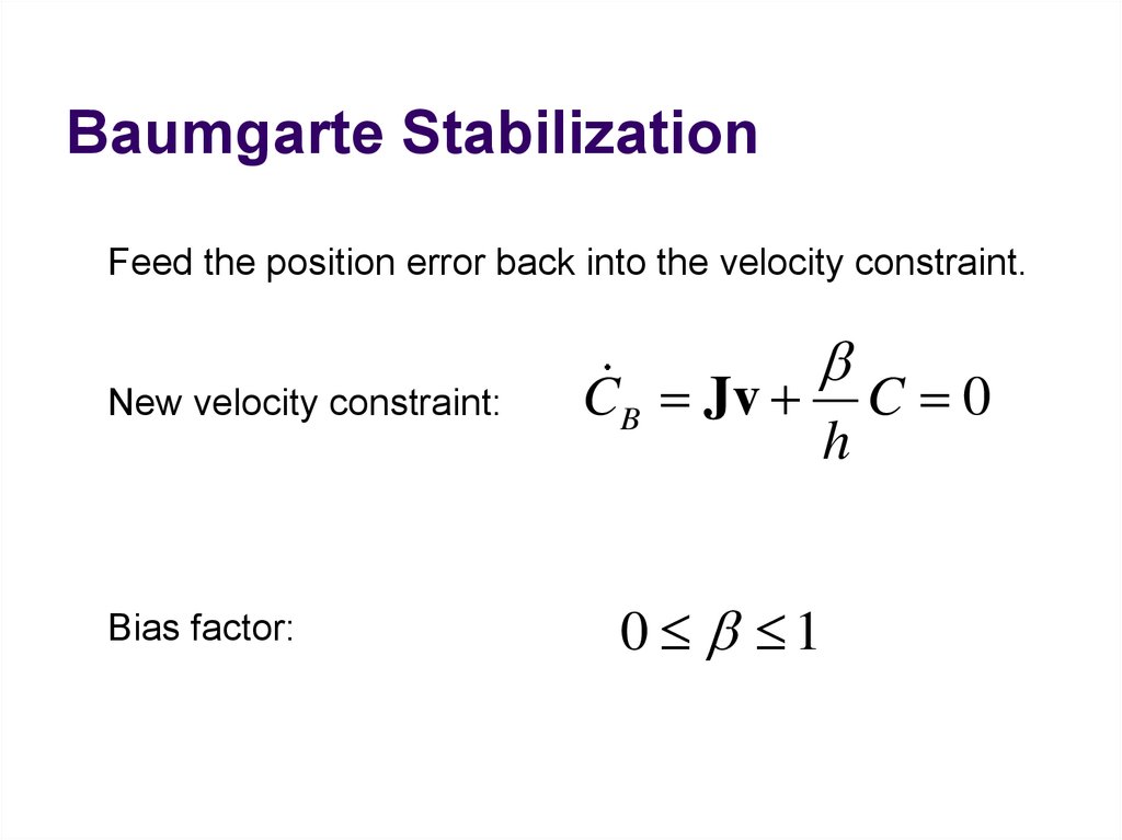 Baumgarte Stabilization