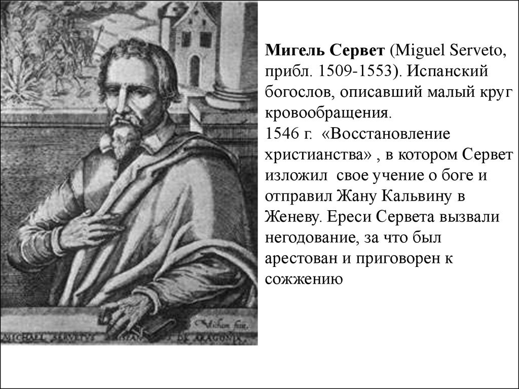 Сервет. Мигель Сервет. Мигель Сервет врач. Мигель Сервет восстановление христианства. Мигель Сервет (1509–1553).