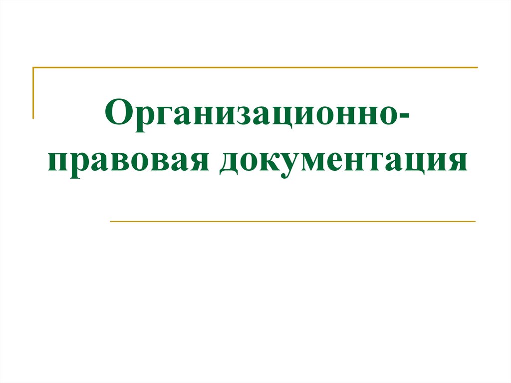 Презентация организационно правовая документация