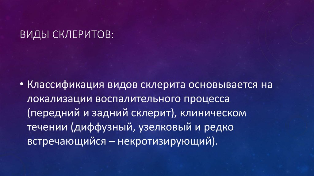 Виды склеритов: