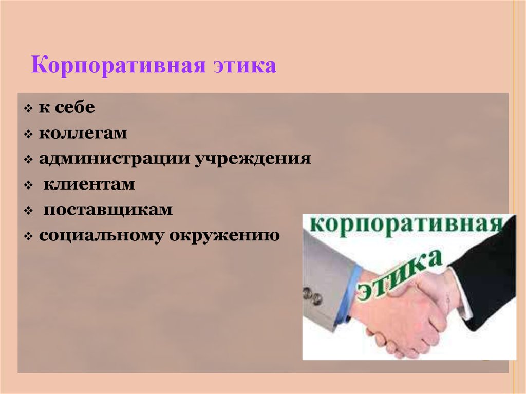 Корпоративная этика презентация