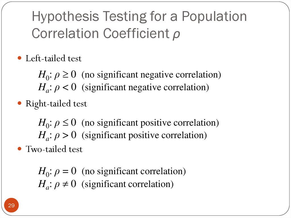 null hypothesis for correlation example