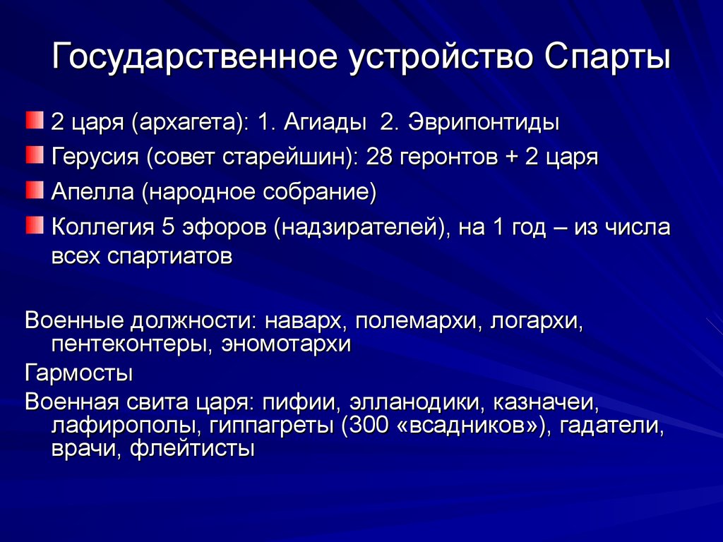 Общественный и государственный строй древней спарты презентация