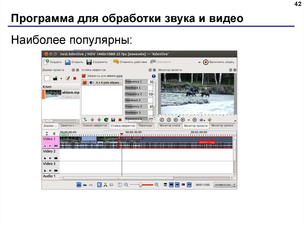 Программы обработки звуковой и видеоинформации. Программы обработки звука.