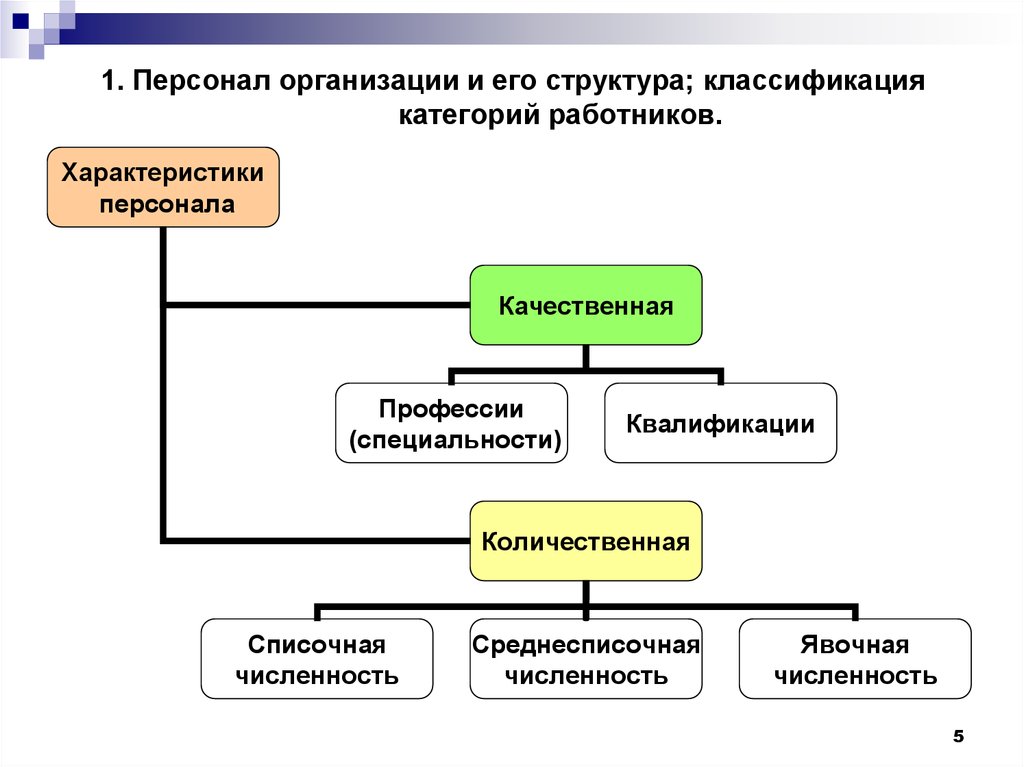 Структура персонала организации