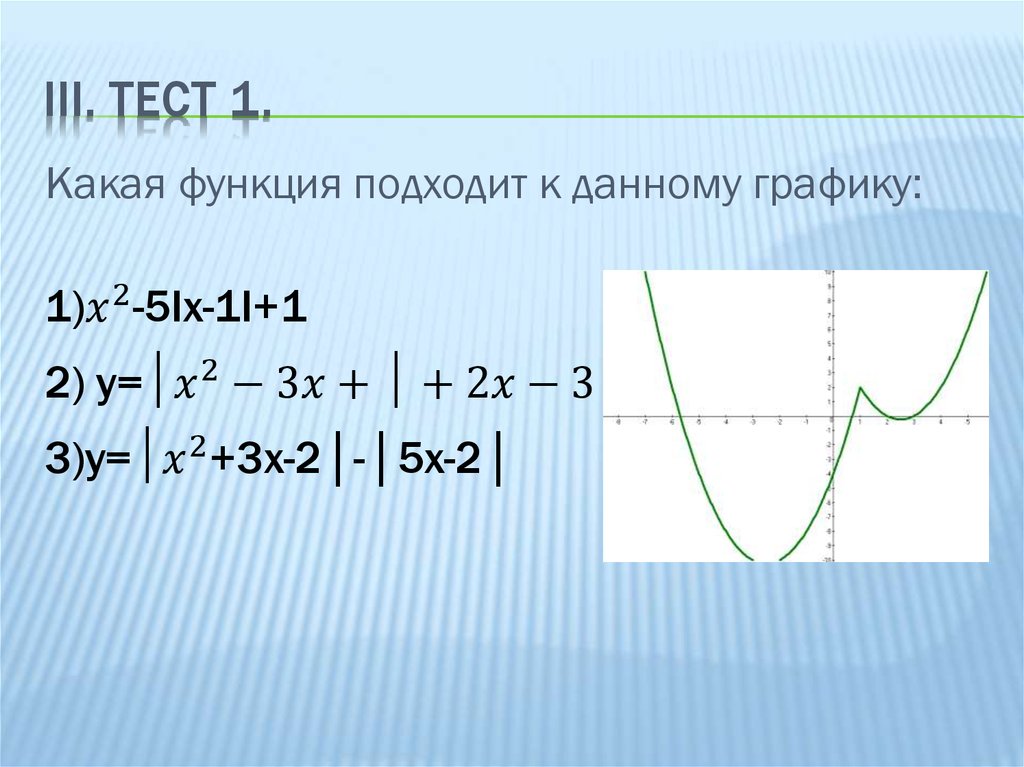 III. Тест 1.