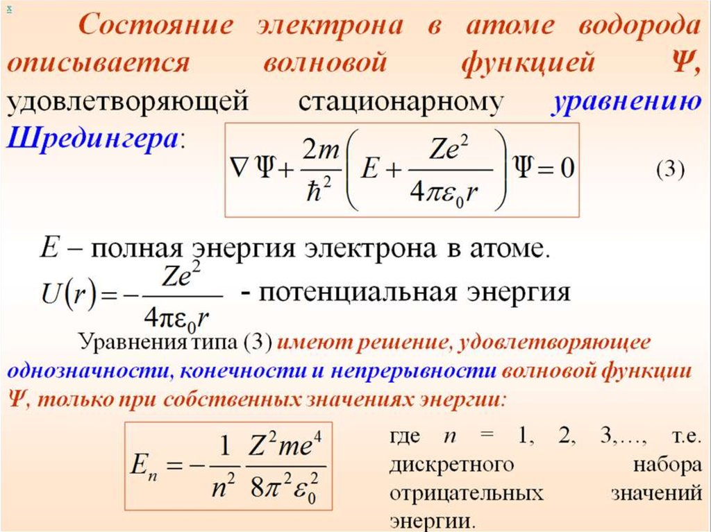 Уравнение Шредингера в квантовой физике. Радиальная часть волновой функции. Уравнение Шредингера в импульсном представлении. Стационарное уравнение Шредингера для электрона в атоме водорода.