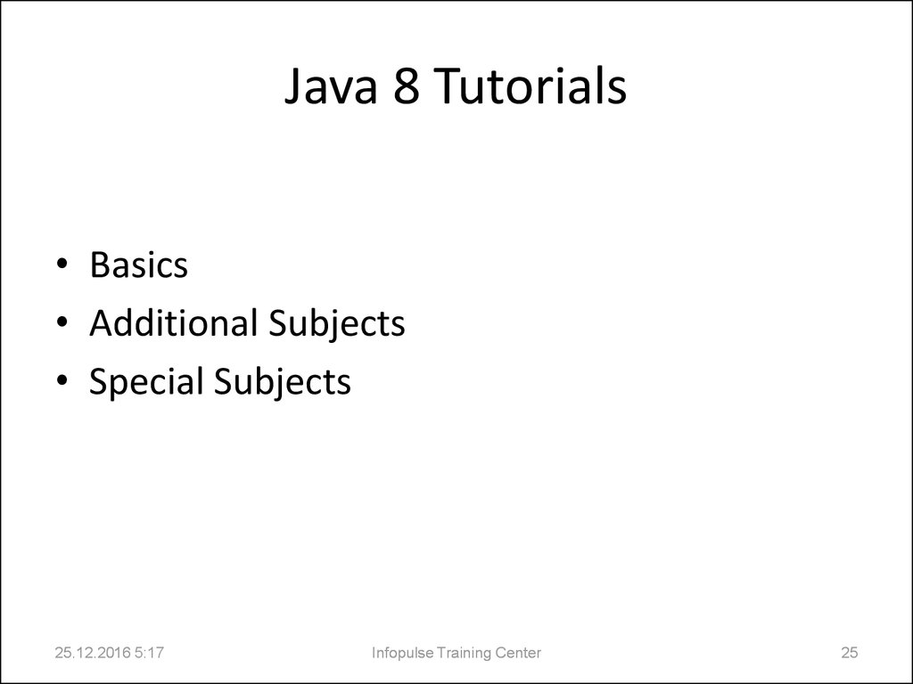 Java 8 Tutorials