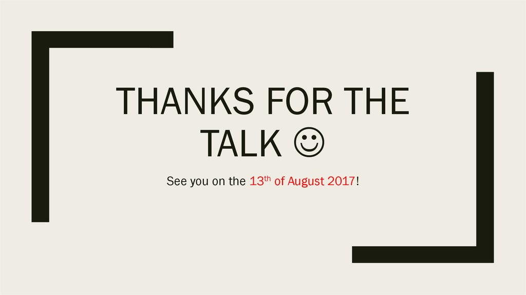 Thanks for the talk 