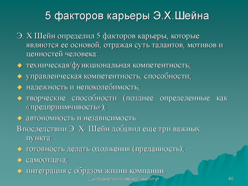 Факторы карьера. Теории э.Шейна. Теория мотивации Шейна. Концепция Шейна. Теории мотивации э Шейна.