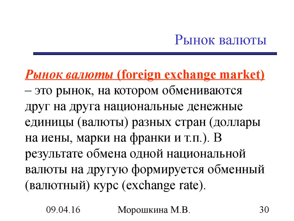 Рынок валюты
