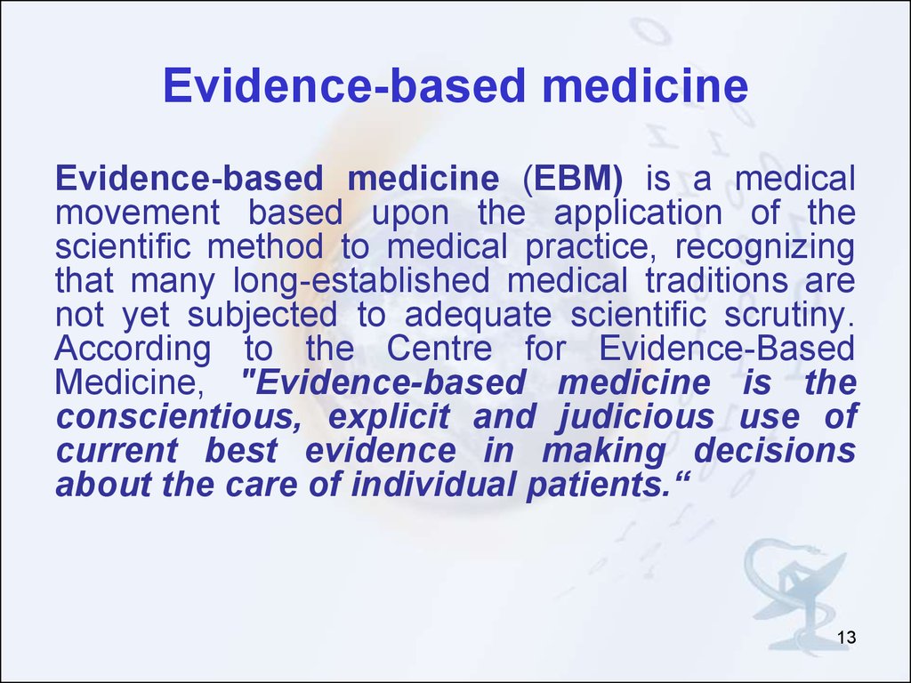 Evidence-based medicine