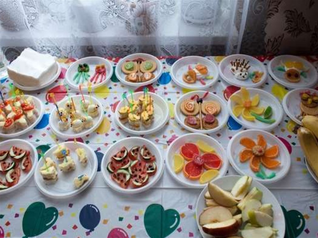 Праздничный стол для детей на день рождения 2 года