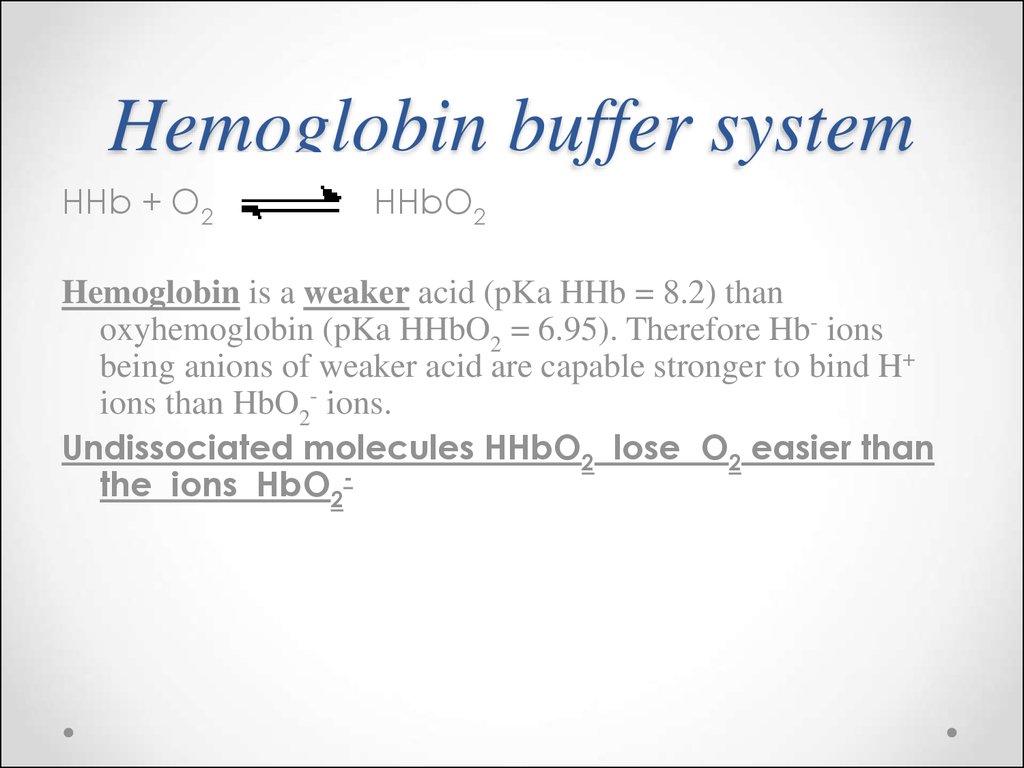 Hemoglobin buffer system