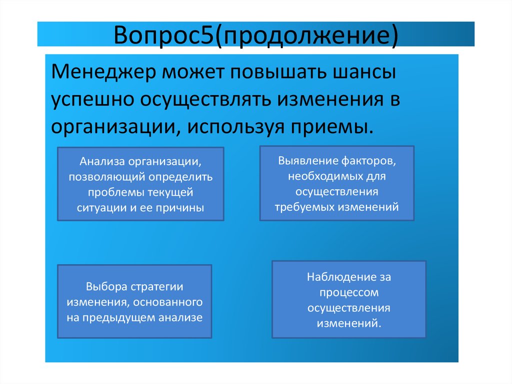 Стратегии реализации изменений. Стратегии проведения изменений. Стратегии проведения изменений в организации. 5 Вопросов для анализа предприятия. Стратегии перемен.