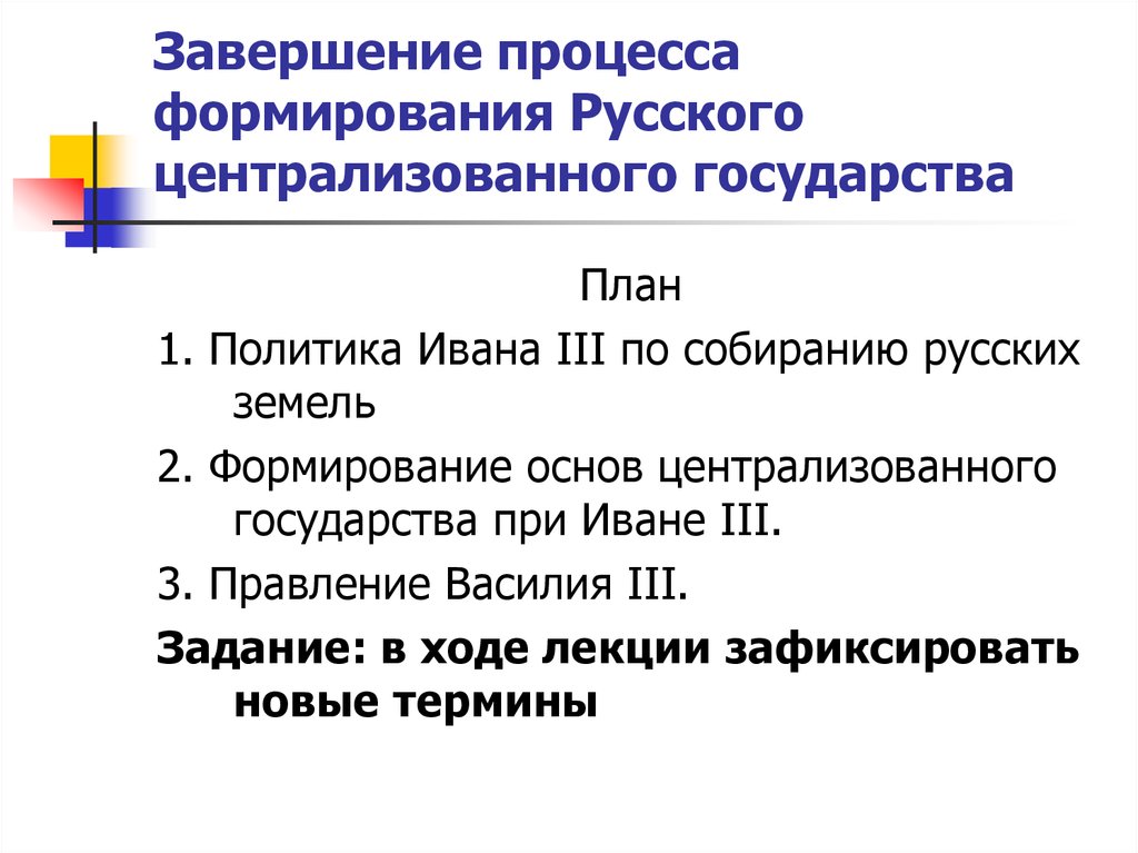 Процесс создания централизованного русского государства картинки