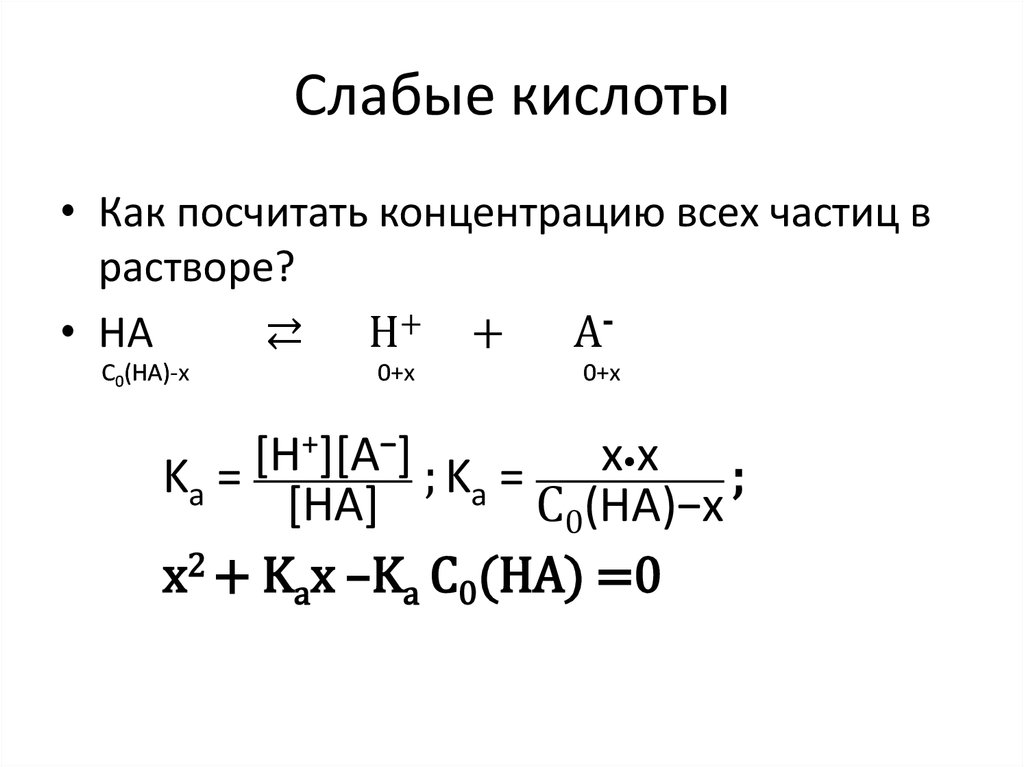 Слабые кислоты