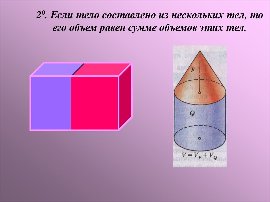 Объем тела равен. Объем тела геометрия. Подобные объемные тела. Понятие объема тела геометрия. Если тело состоит из нескольких тел то его объём равен.