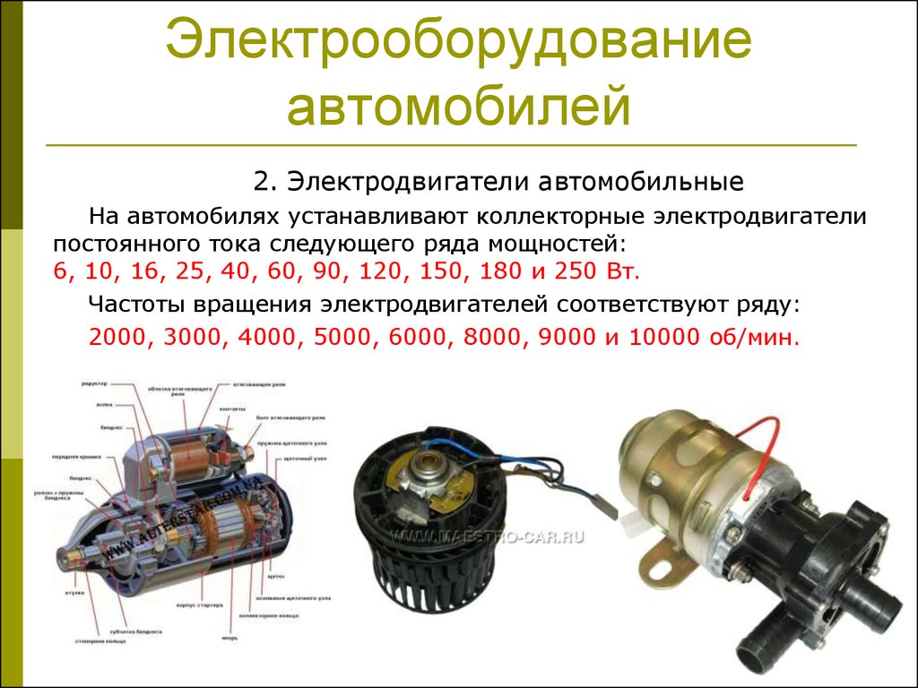 Электрооборудование автомобилей. Электроприводные устройства. (Урок 11) -  презентация онлайн