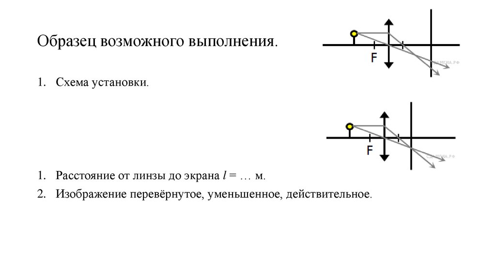 Расстояние от линзы до экрана