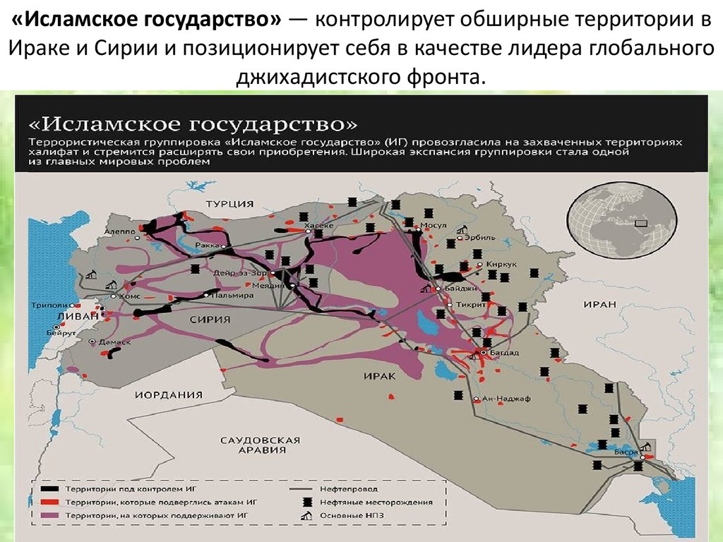 Какие территории контролирует игил