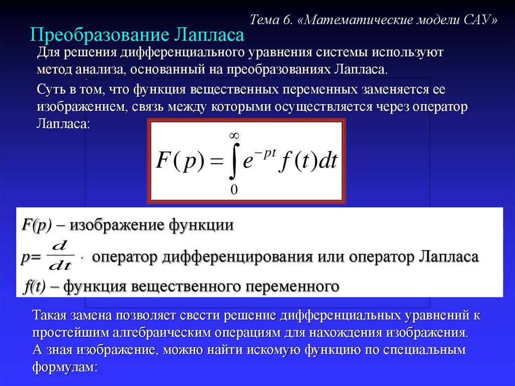 Обратное изображение лапласа