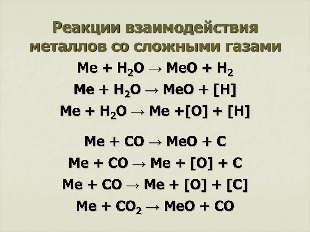 Взаимодействие металлов с водой формула