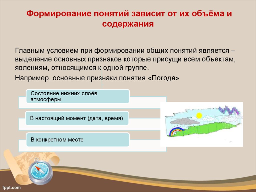 Понятие зависит. Формирование понятий. Процесс формирования понятия. При формировании понятия необходимо выделить:. Как формируется понятие.