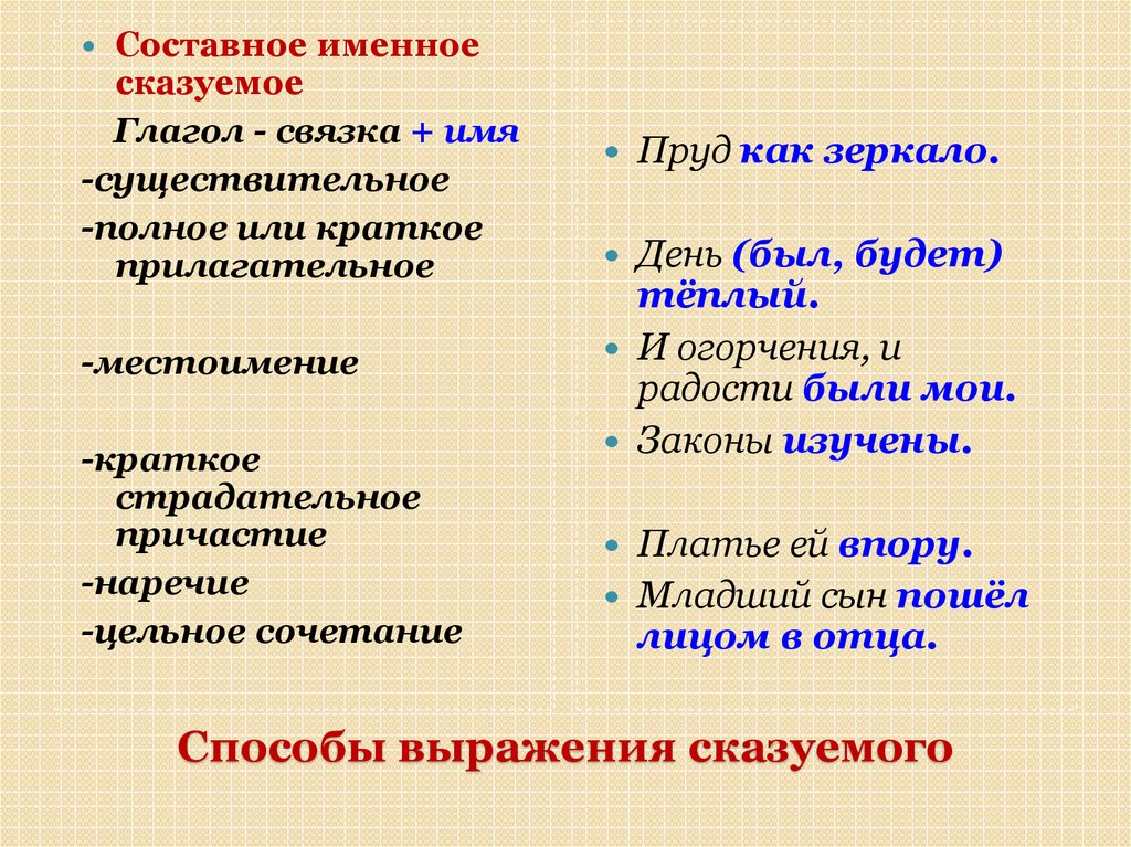 Составить предложение по схеме прилагательное сказуемое прилагательное существительное