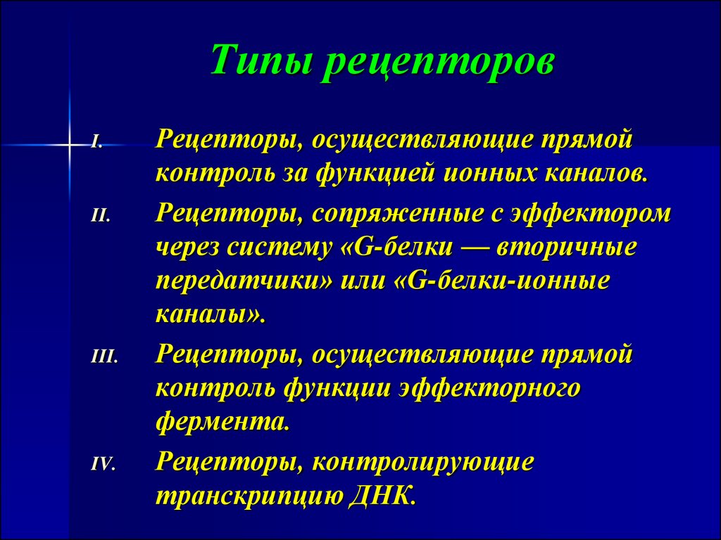 Типы рецепторов