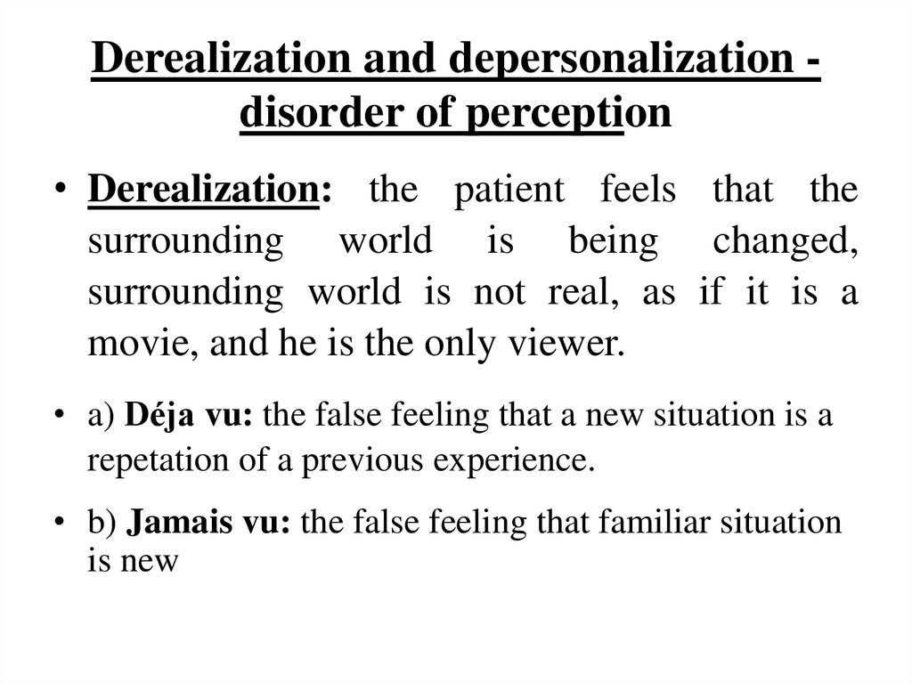 depersonalization derealization disorder treatment