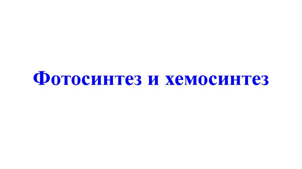 Презентация фотосинтез и хемосинтез
