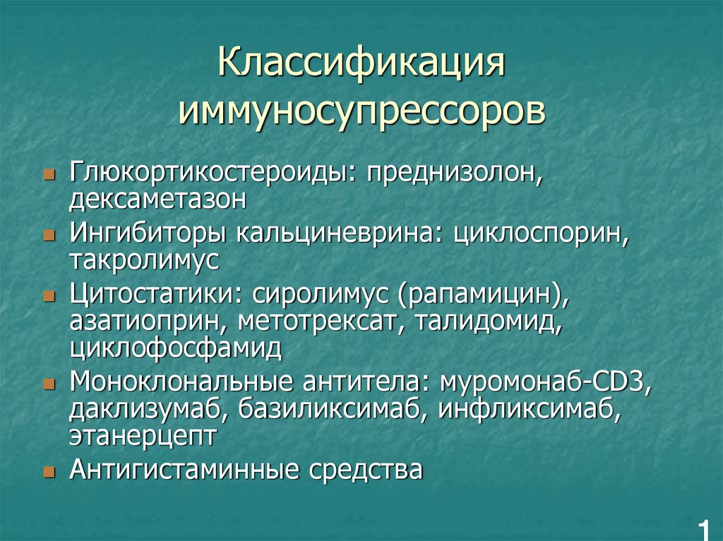 Иммуносупрессоры препараты без рецептов список лучших