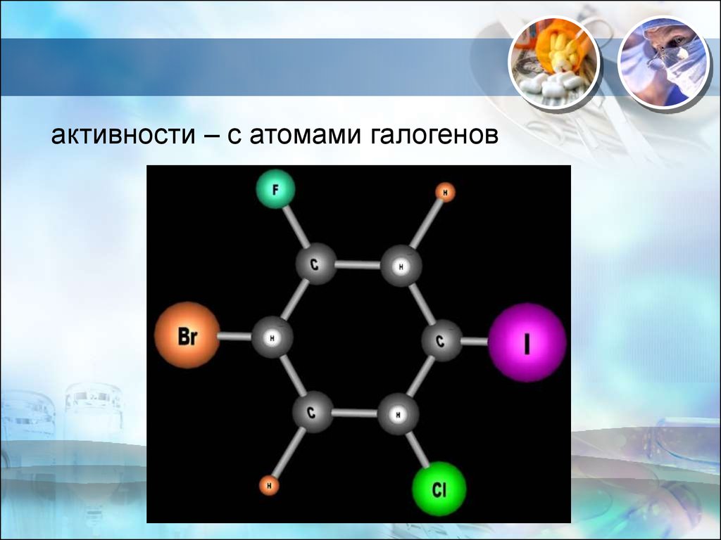 Атомы галогенов. Галогены фармакология. Связи с атомами галогенов. Подвижный атом галоген.