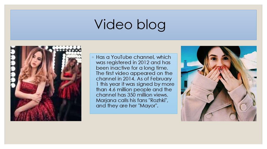                       Video blog