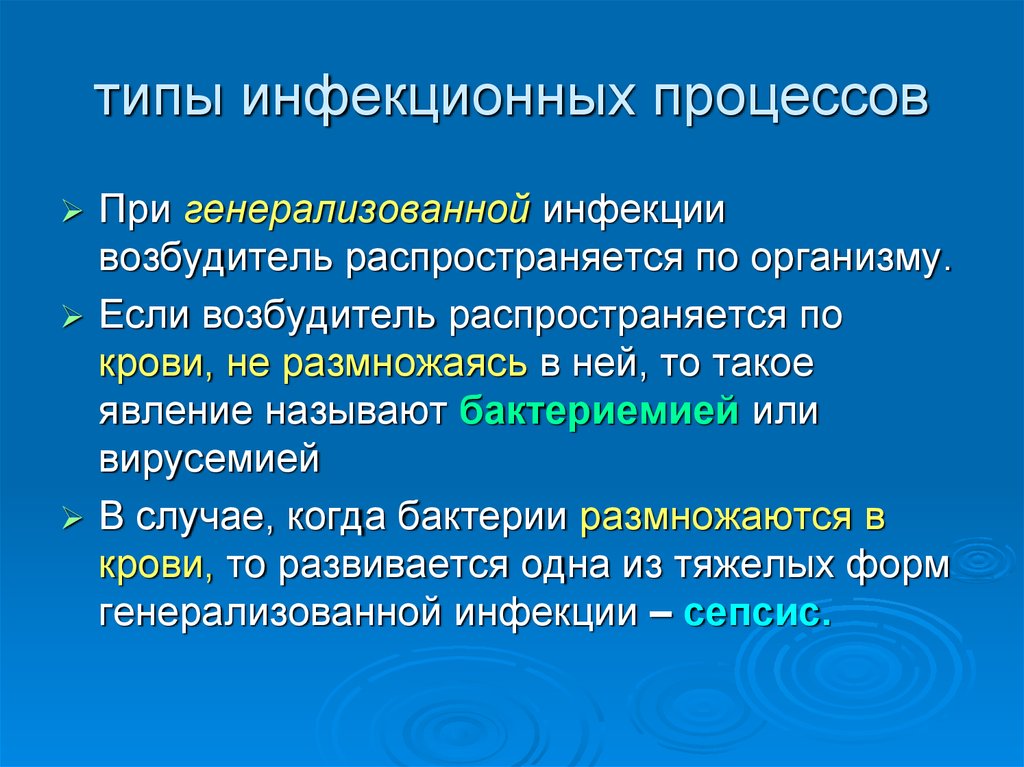 Понятие об инфекционном процессе