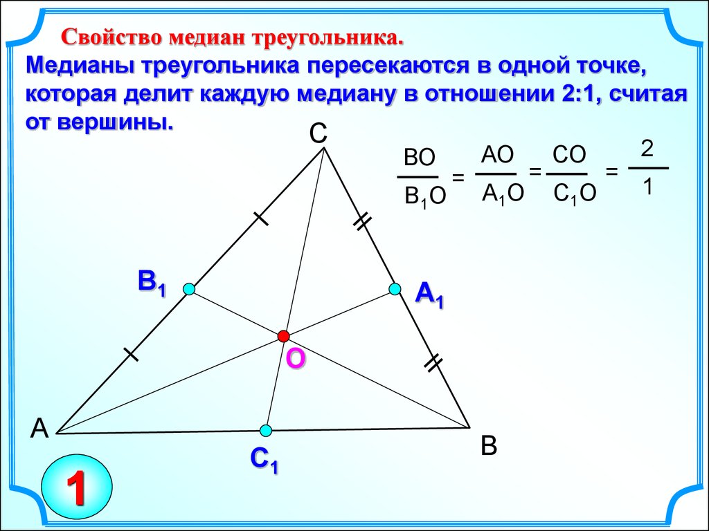 В треугольнике 1 2 10 13. 2. Свойство медиан треугольника. Свойство медиан треугольника 8 класс. Свойства Медианы треугольника 8 класс геометрия. 1 Свойство медиан треугольника.