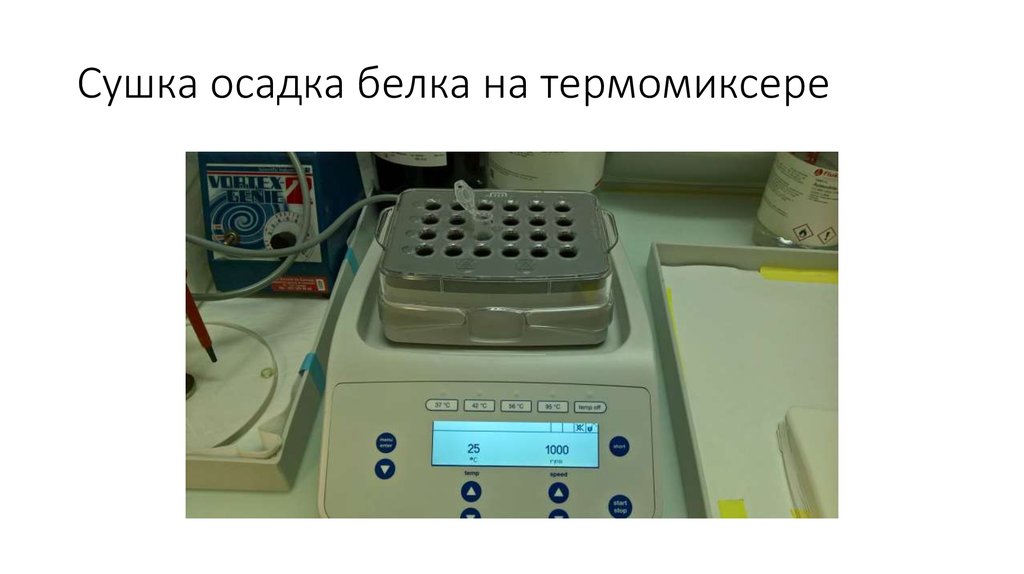 Сушка осадка белка на термомиксере