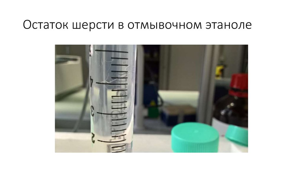 Остаток шерсти в отмывочном этаноле