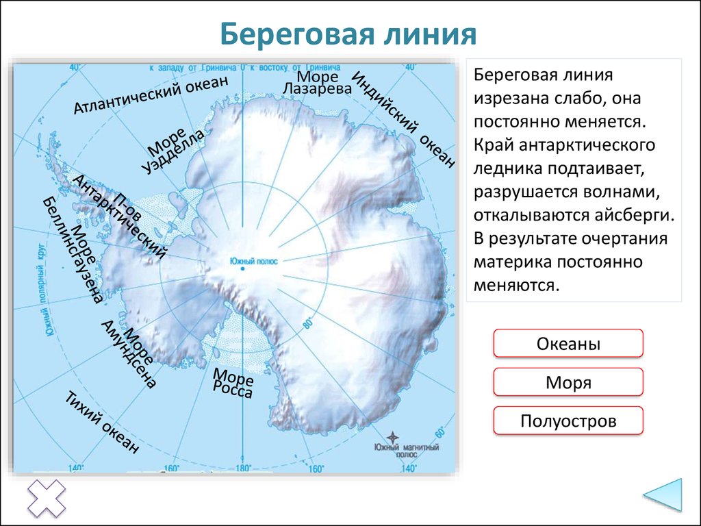 Контурная карта по географии 7 гдз антарктида